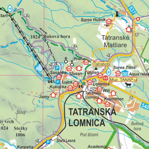 Tatry polskie i słowackie mapa ścienna - naklejka 1:50 000, 100x70 cm, ArtGlob